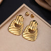Wholesale Women's Light Luxury Electroplated Hydraulic Stainless Steel Irregular Geometric Earrings