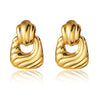 Wholesale Women's Light Luxury Electroplated Hydraulic Stainless Steel Irregular Geometric Earrings