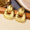 Wholesale Women's Light Luxury Electroplated Hydraulic Stainless Steel Irregular Geometric Earrings