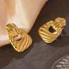 Wholesale Women's Light Luxury Electroplated Hydraulic Stainless Steel Irregular Geometric Earrings