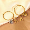 Wholesale Women's Light Luxury Electroplated Stainless Steel Letter Number Text Love Earrings Jewelry