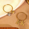 Wholesale Women's Light Luxury Electroplated Stainless Steel Letter Number Text Love Earrings Jewelry