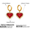 Wholesale Women's Light Luxury Electroplated Stainless Steel Red Heart Zircon Pendant Necklace And Bracelet Set