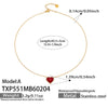 Wholesale Women's Light Luxury Electroplated Stainless Steel Red Heart Zircon Pendant Necklace And Bracelet Set