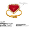 Wholesale Women's Light Luxury Electroplated Stainless Steel Red Heart Zircon Pendant Necklace And Bracelet Set