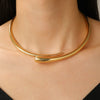 Wholesale Women's Light Luxury Exaggerated Geometric Wave Design Alloy Necklace With Electroplating