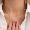 Wholesale Women's Light Luxury Exquisite Stainless Steel Necklace With Colorful Zircon Butterfly Pendant Geometric Pattern Electroplating