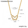 Wholesale Women's Light Luxury Exquisite Stainless Steel Necklace With Colorful Zircon Butterfly Pendant Geometric Pattern Electroplating