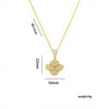 Wholesale Women's Light Luxury Fanshaped Copper And Zircon Clavicle Necklace With 18K Gold Plated Copper Pendant And Titanium Steel Cross Chain