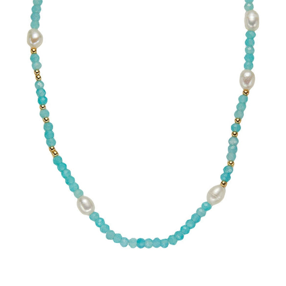 Wholesale Women's Light Luxury Fashion Necklace With S925 Sterling Silver Natural Tianhe Stone Freshwater Pearl Geometric Pattern Set With Gems