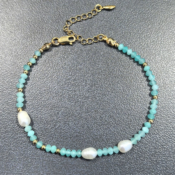 Wholesale Women's Light Luxury Fashion Necklace With S925 Sterling Silver Natural Tianhe Stone Freshwater Pearl Geometric Pattern Set With Gems