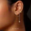 Wholesale Women's Light Luxury Fashion S925 Sterling Silver Star Moon Tassel Zirconia Earrings