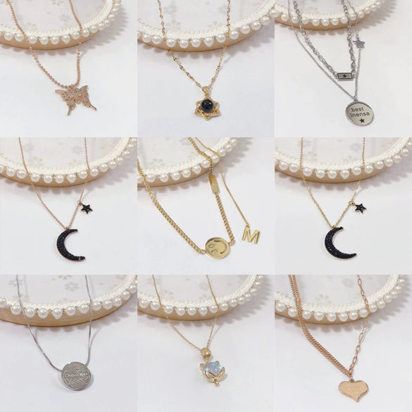 Wholesale Women's Light Luxury Fashion Versatile Titanium Steel Necklace With Geometric Pattern And Polish Finish