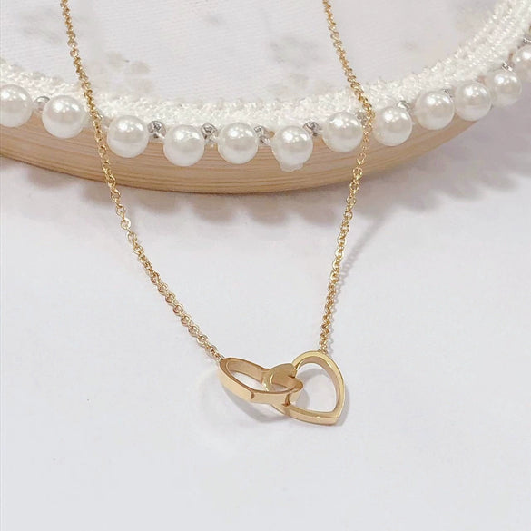 Wholesale Women's Light Luxury Fashion Versatile Titanium Steel Necklace With Geometric Pattern And Polish Finish