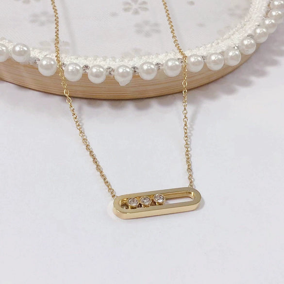 Wholesale Women's Light Luxury Fashion Versatile Titanium Steel Necklace With Geometric Pattern And Polish Finish