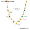 Wholesale Women's Light Luxury Ferris Wheel Enamel Glaze Tassel Stainless Steel Gold Plated Necklace And Bracelet Jewelry