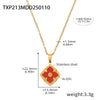 Wholesale Women's Light Luxury Ferris Wheel Fourleaf Clover Flower Titanium Steel 18K Gold Plated Bracelet