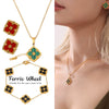 Wholesale Women's Light Luxury Ferris Wheel Fourleaf Clover Flower Titanium Steel 18K Gold Plated Bracelet