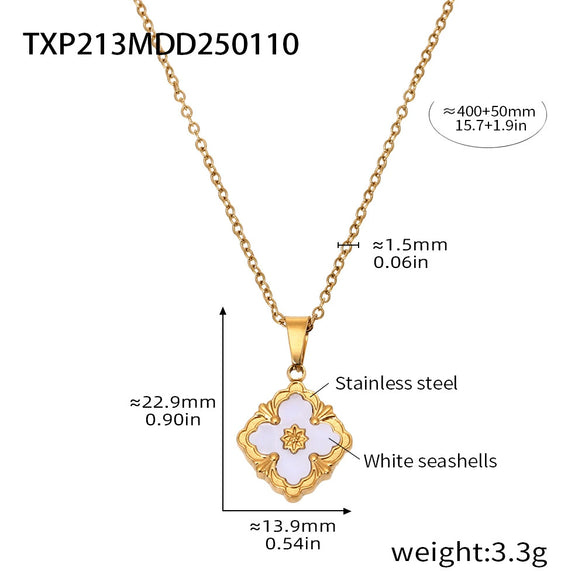 Wholesale Women's Light Luxury Ferris Wheel Fourleaf Clover Flower Titanium Steel 18K Gold Plated Bracelet
