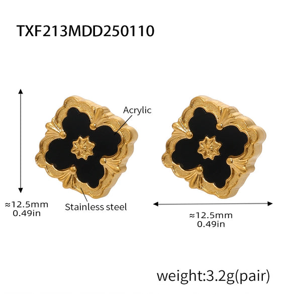Wholesale Women's Light Luxury Ferris Wheel Fourleaf Clover Flower Titanium Steel 18K Gold Plated Bracelet