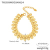 Wholesale Women's Light Luxury Flower And Sun Pattern Jewelry Set Titanium Steel Electroplated Necklace And Bracelet