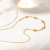 Wholesale Women's Light Luxury Flower Pattern Stainless Steel 18K Gold Plated Oshaped Chain Necklace