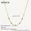Wholesale Women's Light Luxury Flower Pattern Stainless Steel 18K Gold Plated Oshaped Chain Necklace