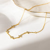 Wholesale Women's Light Luxury Flower Pattern Stainless Steel 18K Gold Plated Oshaped Chain Necklace