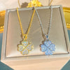 Wholesale Women's Light Luxury Four Leaf Clover Titanium Steel Necklace With Zircon Oshaped Chain And Delicate Floral Design