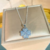 Wholesale Women's Light Luxury Four Leaf Clover Titanium Steel Necklace With Zircon Oshaped Chain And Delicate Floral Design