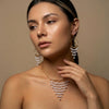 Wholesale Women's Light Luxury Geometric Alloy Pearl Tassel Pendant Necklace And Earring Set With Electroplating