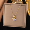 Wholesale Women's Light Luxury Geometric And Heart Shape Copper Electroplated Ochain Star Necklace Accessories