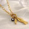 Wholesale Women's Light Luxury Geometric Animal Zodiac Stainless Steel Electroplated O Word Chain Necklace With Fish Spring Buckle
