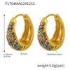 Wholesale Women's Light Luxury Geometric Circle Earrings Stainless Steel 18K Gold Plated