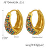 Wholesale Women's Light Luxury Geometric Circle Earrings Stainless Steel 18K Gold Plated