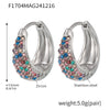 Wholesale Women's Light Luxury Geometric Circle Earrings Stainless Steel 18K Gold Plated