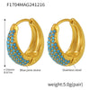 Wholesale Women's Light Luxury Geometric Circle Earrings Stainless Steel 18K Gold Plated