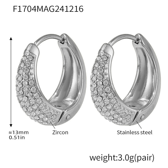 Wholesale Women's Light Luxury Geometric Circle Earrings Stainless Steel 18K Gold Plated
