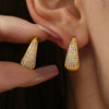 Wholesale Women's Light Luxury Geometric Circle Earrings Stainless Steel 18K Gold Plated