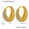 Wholesale Women's Light Luxury Geometric Circle Earrings Stainless Steel 18K Gold Plated