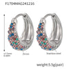Wholesale Women's Light Luxury Geometric Circle Earrings Stainless Steel 18K Gold Plated