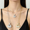 Wholesale Women's Light Luxury Geometric Copper And Zircon Inlaid Pendant Necklace With Real Gold Plating In The Furnace And Cross Chain