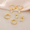 Wholesale Women's Light Luxury Geometric Copper Earrings Inlaid Zircon With Electroplating