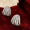Wholesale Women's Light Luxury Geometric Copper Earrings With Zirconia And Hollow Design