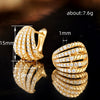 Wholesale Women's Light Luxury Geometric Copper Earrings With Zirconia And Hollow Design