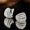 Wholesale Women's Light Luxury Geometric Copper Earrings With Zirconia And Hollow Design