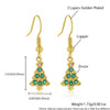 Wholesale Women's Light Luxury Geometric Copper Electroplated Earrings Inlaid With Colored Zirconium