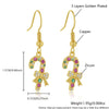 Wholesale Women's Light Luxury Geometric Copper Electroplated Earrings Inlaid With Colored Zirconium