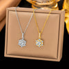 Wholesale Women's Light Luxury Geometric Copper Pendant Necklace With 18K Real Gold Plating And Flash O Chain