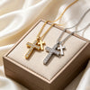 Wholesale Women's Light Luxury Geometric Cross Stainless Steel Titanium Steel Real Gold Plated Pendant Necklace